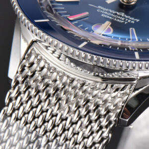 SuperOcean Heritage 42mm SS GF Blue Ceramic Blue Dial Rainbow Marker Mesh Bracelet A2824 - Image 22