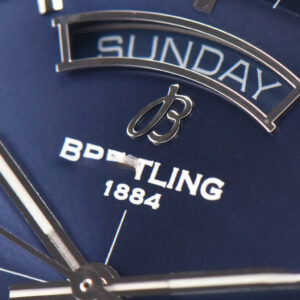 Transocean Day & Date V7F 43MM Blue Dial Black Leather Strap Clone CA145 - Image 14