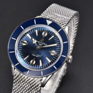 SuperOcean Heritage 42mm SS GF Blue Ceramic Blue Dial Mesh Bracelet A2824 - Image 19