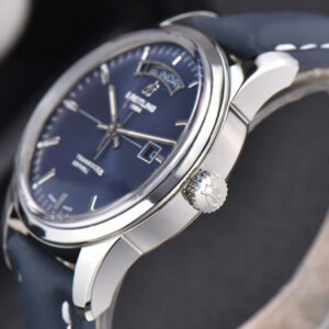 Transocean Day & Date V7F 43MM Blue Dial Black Leather Strap Clone CA145 - Image 19