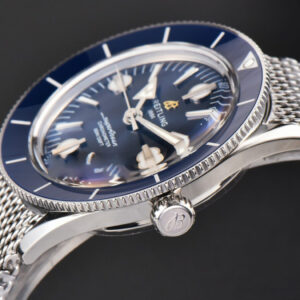 SuperOcean Heritage 42mm SS GF Blue Ceramic Blue Dial Mesh Bracelet A2824 - Image 25
