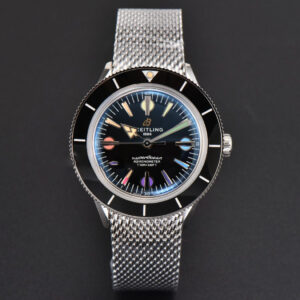 SuperOcean Heritage 42mm SS GF Black Ceramic Black Dial Rainbow Marker Mesh Bracelet A2824 - Image 18