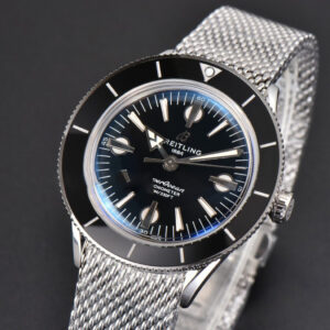 SuperOcean Heritage 42mm SS GF Black Ceramic Black Dial Mesh Bracelet A2824 - Image 19