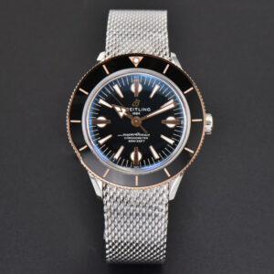 SuperOcean Heritage 42mm RG/SS GF Black Ceramic Black Dial Mesh Bracelet A2824 - Image 15
