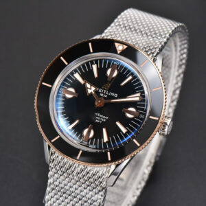 SuperOcean Heritage 42mm RG/SS GF Black Ceramic Black Dial Mesh Bracelet A2824 - Image 16