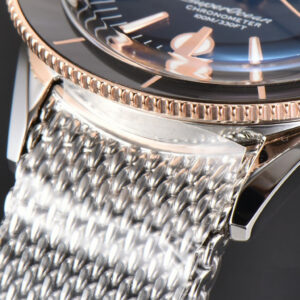 SuperOcean Heritage 42mm RG/SS GF Black Ceramic Black Dial Mesh Bracelet A2824 - Image 22