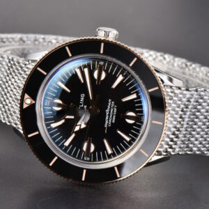 SuperOcean Heritage 42mm RG/SS GF Black Ceramic Black Dial Mesh Bracelet A2824 - Image 25