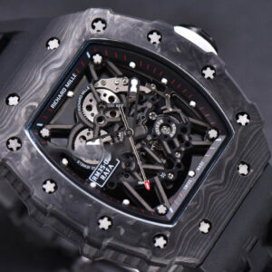RM035-02 KVF Skeleton Dial White on Black Rubber Strap MIYOTA8215 V3 - Image 5