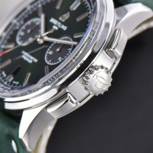 Premier B01 Chrono GF 42MM Green Dial Green Leather Strap A7750 - Image 7
