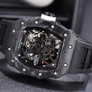 RM035-02 KVF Skeleton Dial White on Black Rubber Strap MIYOTA8215 V3 - Image 8