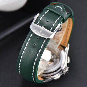 Premier B01 Chrono GF 42MM Green Dial Green Leather Strap A7750 - Image 10