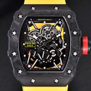RM035-02 KVF Skeleton Dial Red on Yellow Rubber Strap MIYOTA8215 V3