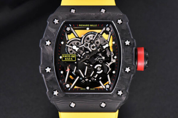 RM035-02 KVF Skeleton Dial Red on Yellow Rubber Strap MIYOTA8215 V3