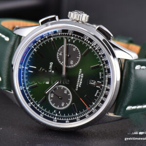 Premier B01 Chrono GF 42MM Green Dial Green Leather Strap A7750 - Image 25