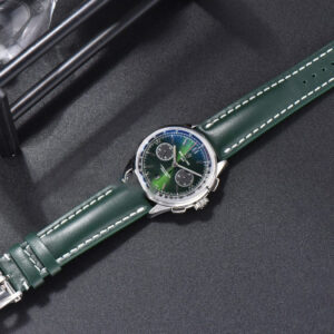Premier B01 Chrono GF 42MM Green Dial Green Leather Strap A7750 - Image 26