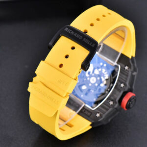 RM035-02 KVF Skeleton Dial Red on Yellow Rubber Strap MIYOTA8215 V3 - Image 9