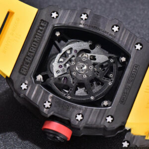 RM035-02 KVF Skeleton Dial Red on Yellow Rubber Strap MIYOTA8215 V3 - Image 14