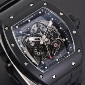RM055 Real Ceramic 47.5mm BBR Skeleton Dial Silver Hands Black Rubber Strap RMUL2 - Image 2
