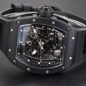 RM055 Real Ceramic 47.5mm BBR Skeleton Dial Silver Hands Black Rubber Strap RMUL2 - Image 3