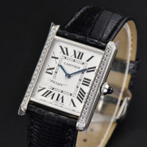 Tank Must Large 33.7×25.5mm Diamond K11F White Dial Black Croc Strap Quartz - Image 12