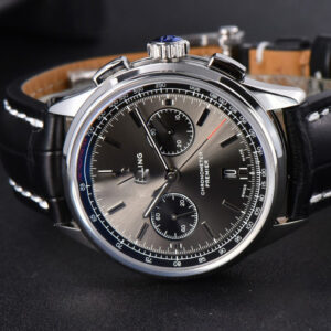 Premier B01 Chrono GF 42MM Gray Dial Black Leather Strap A7750 - Image 16