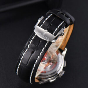 Premier B01 Chrono GF 42MM Gray Dial Black Leather Strap A7750 - Image 17