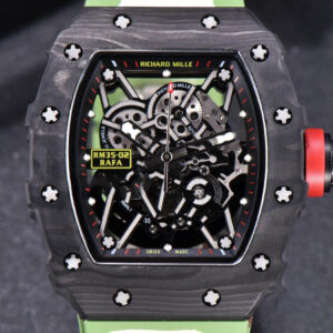 RM035-02 KVF Skeleton Dial Red on Green Camouflage Rubber Strap MIYOTA8215 V3