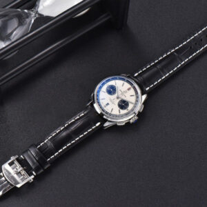 Premier B01 Chrono GF 42MM White Dial Black Subdial Black Leather Strap A7750 - Image 9