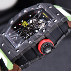 RM035-02 KVF Skeleton Dial Red on Green Camouflage Rubber Strap MIYOTA8215 V3 - Image 4