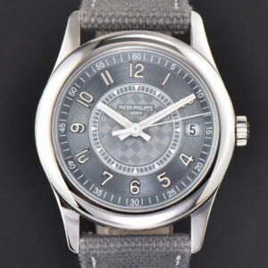 Calatrava 6007 40mm PPF Grey Blue Dial Gray Nylon Strap 324CS