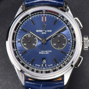 Premier B01 Chrono GF 42MM Blue Dial Blue Leather Strap A7750