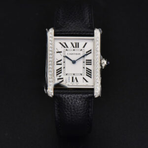 Tank Must Large 33.7×25.5mm Diamond K11F White Dial Black Litchi Grained Strap Quartz - Image 11