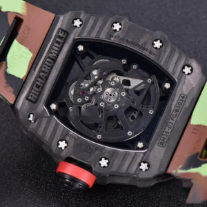 RM035-02 KVF Skeleton Dial Red on Green Camouflage Rubber Strap MIYOTA8215 V3 - Image 14