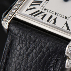 Tank Must Large 33.7×25.5mm Diamond K11F White Dial Black Litchi Grained Strap Quartz - Image 16