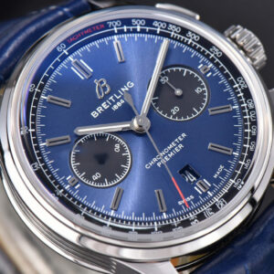 Premier B01 Chrono GF 42MM Blue Dial Blue Leather Strap A7750 - Image 13