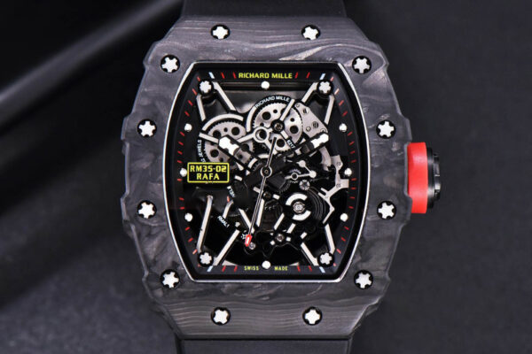 RM035-02 KVF Skeleton Dial Red on Black Rubber Strap MIYOTA8215 V3
