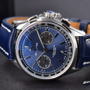 Premier B01 Chrono GF 42MM Blue Dial Blue Leather Strap A7750 - Image 16
