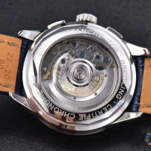 Premier B01 Chrono GF 42MM Blue Dial Blue Leather Strap A7750 - Image 18