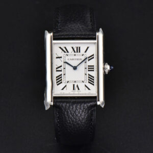 Tank Must Large 33.7×25.5mm K11F White Dial Black Litchi Grained Strap Quartz - Image 16