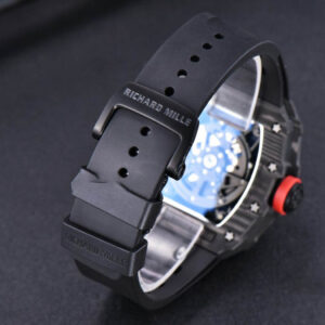 RM035-02 KVF Skeleton Dial Red on Black Rubber Strap MIYOTA8215 V3 - Image 5