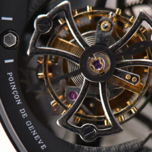 Excalibur SS JBF 45MM Black Crown Skeleton Dial Black Croc Leather Strap A2136 Tourbillon - Image 4