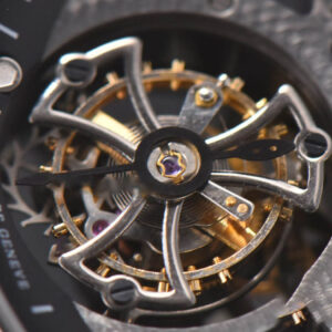 Excalibur SS JBF 45MM Black Crown Skeleton Dial Black Croc Leather Strap A2136 Tourbillon - Image 6