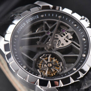 Excalibur SS JBF 45MM Black Crown Skeleton Dial Black Croc Leather Strap A2136 Tourbillon - Image 8