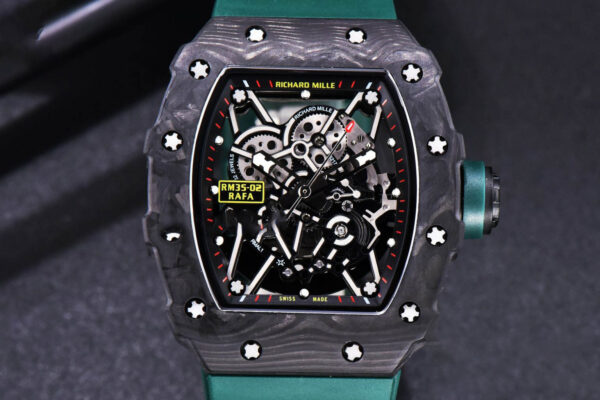 RM035-02 KVF Skeleton Dial Green on Green Rubber Strap MIYOTA8215 V3