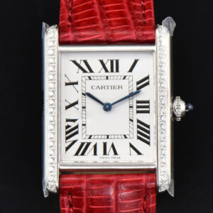 Tank Must Large 33.7×25.5mm Diamond K11F White Dial Red Croc Strap Quartz - Image 2