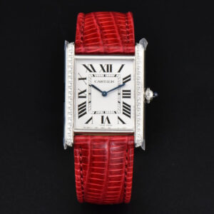 Tank Must Large 33.7×25.5mm Diamond K11F White Dial Red Croc Strap Quartz - Image 11