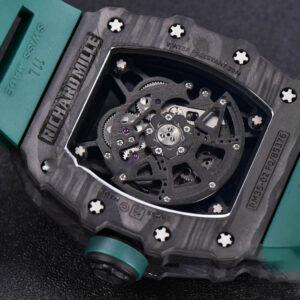 RM035-02 KVF Skeleton Dial Green on Green Rubber Strap MIYOTA8215 V3 - Image 12