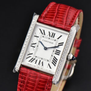 Tank Must Large 33.7×25.5mm Diamond K11F White Dial Red Croc Strap Quartz - Image 12