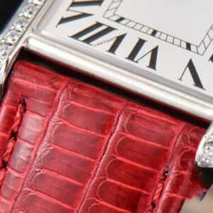 Tank Must Large 33.7×25.5mm Diamond K11F White Dial Red Croc Strap Quartz - Image 16
