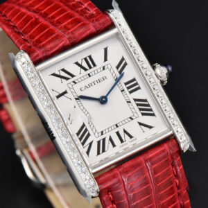 Tank Must Large 33.7×25.5mm Diamond K11F White Dial Red Croc Strap Quartz - Image 18